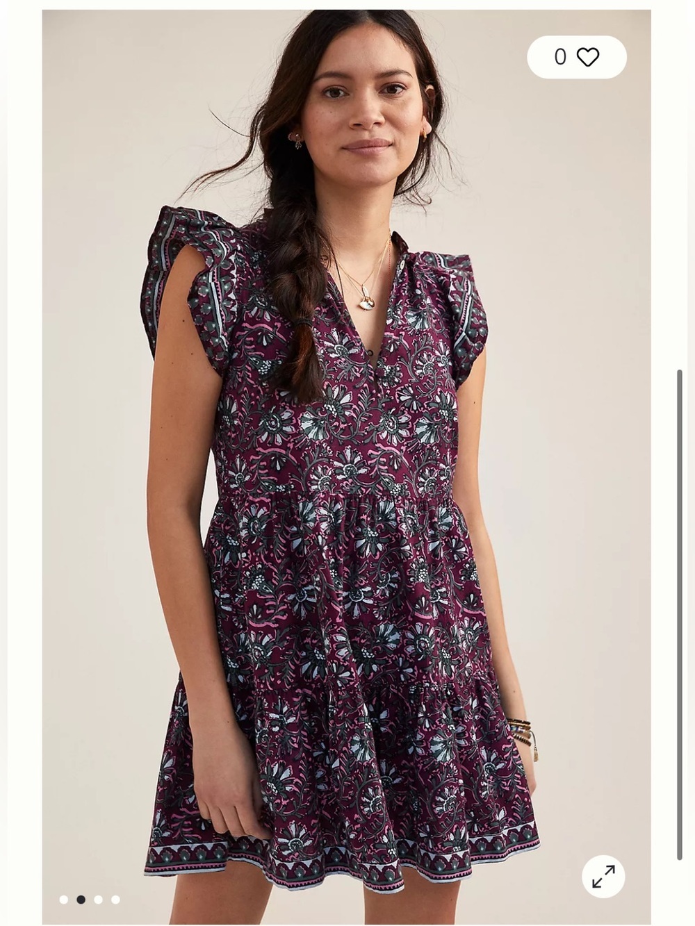 ANTHROPOLOGIE Omika Soren Ruffled Mini Dress Small